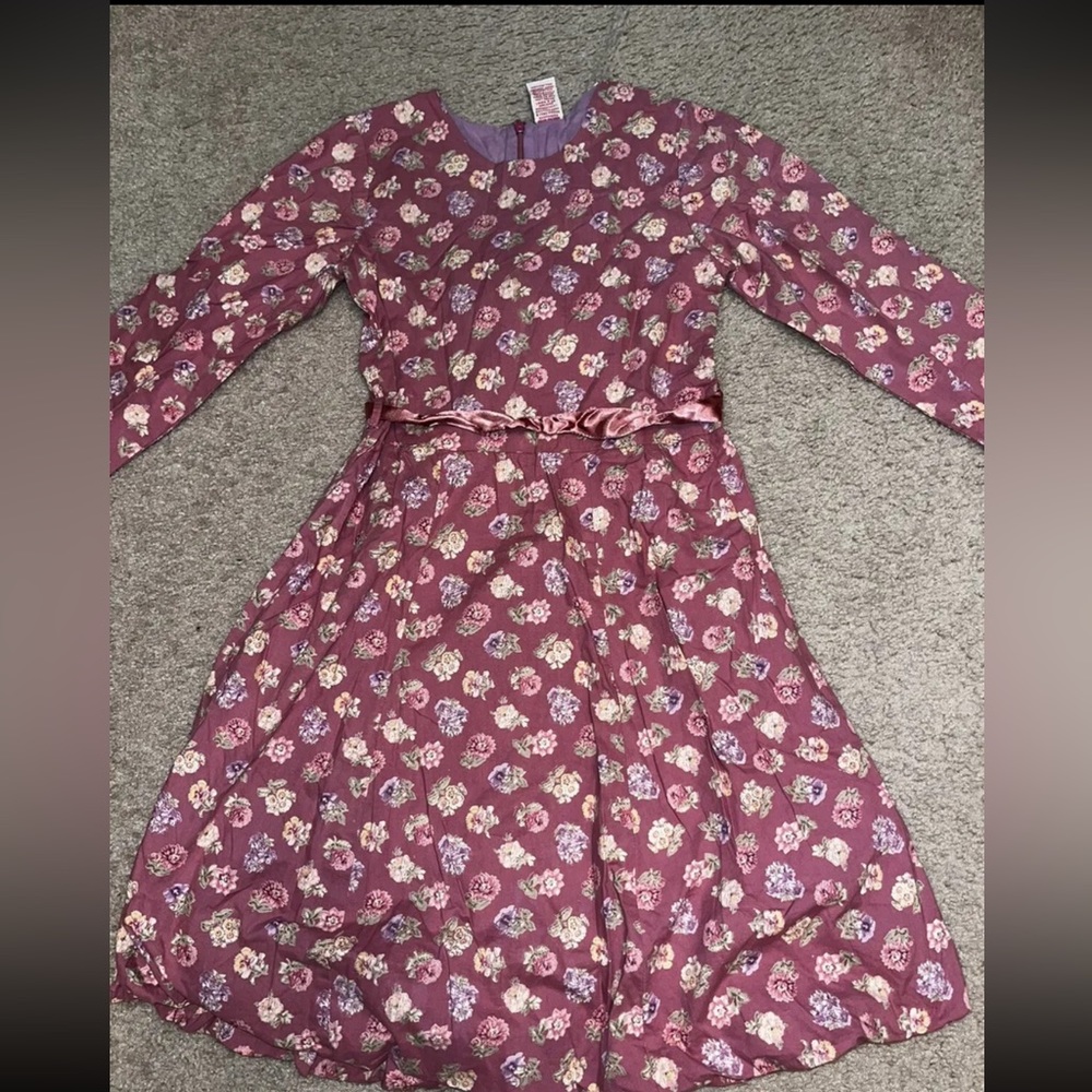Girls April Cornell Pink Floral Dress Size 9/10